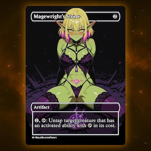 Magewright's Stone Anime Waifu Einzelkarte Proxy-Karte Individuell für EDH Kommandant Geschenk für Sie / Ihn