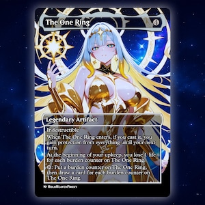 Der eine Ring Anime Waifu Einzelkarte Proxy-Karte Individuell für EDH Kommandant Geschenk für Sie / Ihn