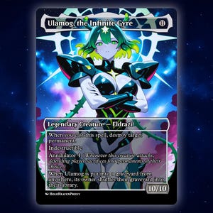 Ulamog, the Infinite Gyre Anime Waifu Single Card Proxy Card Custom For EDH Commander Gift For Him/Her