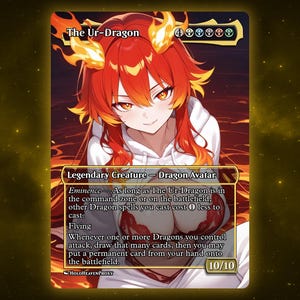 The Ur Dragon V5 Proxy Card: Anime Waifu Art for EDH Commander