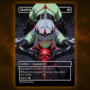 Skullclamp Anime Waifu Einzelkarte Proxy-Karte Individuell für EDH Kommandant Geschenk für Sie/Ihn