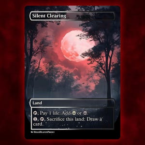 Silent Clearing Land Anime Waifu Carta Singola Proxy Card Personalizzata per Comandante EDH Regalo per Lui/Lei