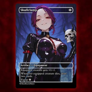 Skullclamp Anime Waifu Einzelkarte Proxy-Karte Individuell für EDH Kommandant Geschenk für Sie/Ihn