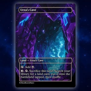 Urza's Cave Land Anime Waifu Einzelkarte Proxy-Karte Individuell für EDH Kommandant Geschenk für Sie / Ihn