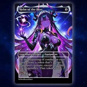 Helm des Wirts Anime Waifu Einzelkarte Proxy-Karte Individuell für EDH Kommandant Geschenk für Sie / Ihn