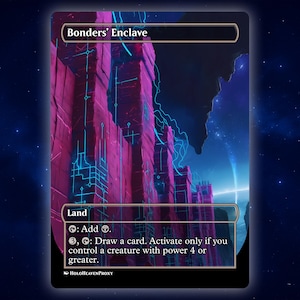 Bonders' Enslave Land Anime Waifu Einzelkarte Proxy-Karte Individuell für EDH Kommandant Geschenk für Sie/Ihn