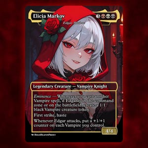 Cartão de Proxy Elicia Markov V1 Anime Waifu Único Personalizado para Comandante EDH, Presente para Ele/Ela