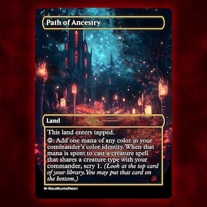 Path of Ancestry Land Anime Waifu Carta Proxy Única Personalizada para Comandante EDH Presente para Ele/Ela