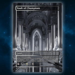 Vault of Champions Land Anime Waifu Single Card Proxy Card Custom For EDH Commander Gift For Him/Her