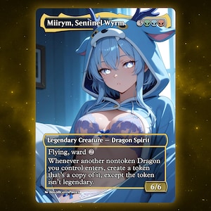 Miirym, Sentinel Wyrm Anime Waifu Single Card Proxy Card Custom For EDH Commander Gift For Him/Her