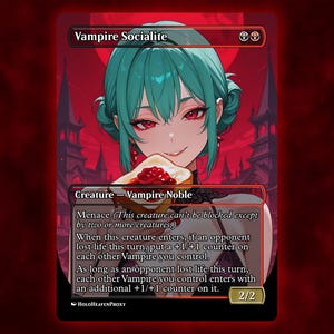 Vampire Socialite Anime Waifu Single Card Proxy Card Custom For EDH Commander Gift For Him/Her