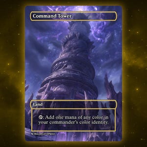 Command Tower Land Waifu Single Card Proxy Card Custom For EDH Commander Gift For Him/Her