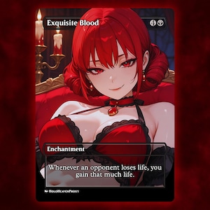 Cartão de Proxy Exquisite Blood Anime Waifu Único Personalizado para Comandante EDH, Presente para Ele/Ela