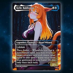 Krile Baldesion Anime Waifu Single Card Proxy Card Custom For EDH Commander Gift For Him/Her