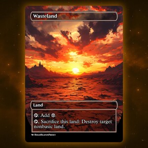 Wasteland Land Anime Waifu Einzelkarte Proxy-Karte Individuell für EDH Kommandant Geschenk für Sie / Ihn