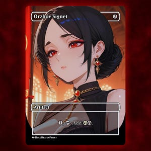 Orzhov Signet Anime Waifu Einzelkarte Proxy-Karte Individuell für EDH Kommandant Geschenk für Sie / Ihn
