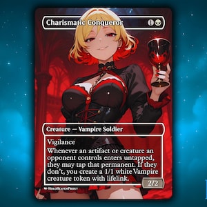 Charismatic Conqueror Anime Waifu Single Card Proxy Card Custom For EDH Commander Gift For Him/Her