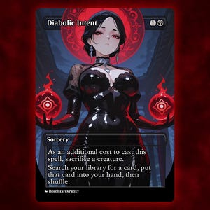 Carta singola anime Waifu con intento diabolico, carta proxy personalizzata per il comandante EDH, regalo per lui/lei