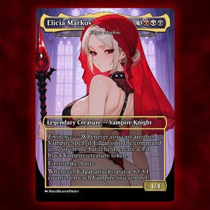 Elicia Markov V2 Anime Waifu Einzelkarte Proxy-Karte Individuell für EDH Kommandant Geschenk für Sie/Ihn