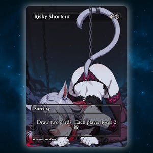 Risky Shortcut Anime Waifu Single Card Proxy Card Custom For EDH Commander Gift For Him/Her