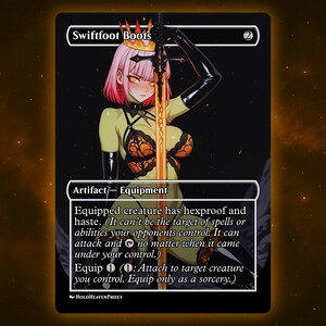 Swiftfoot Boots Anime Waifu Einzelkarte Proxy-Karte Individuell für EDH Kommandant Geschenk für Sie / Ihn