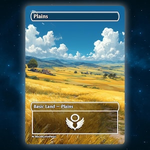 Plains Land Anime Waifu Single Card Proxy Card Custom For EDH Commander Gift For Him/Her
