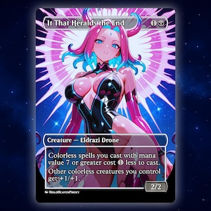 Cartão de Proxy Único de Anime Waifu que Anuncia o Fim, Personalizado para Comandante EDH, Presente para Ele/Ela