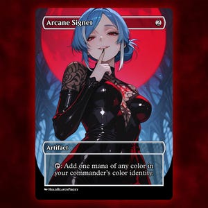Carta de Proxy Arcane Signet Anime Waifu Única Carta Personalizada para Comandante EDH Presente para Ele/Ela