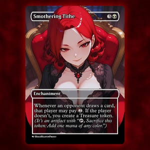Cartão de procuração único de anime Waifu com dízimo sufocante personalizado para comandante EDH, presente para ele/ela