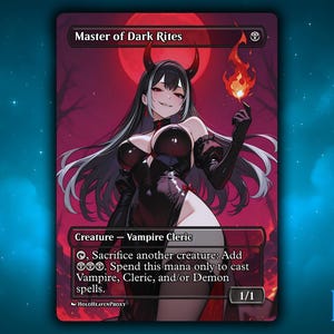 Master of Dark Rites Anime Waifu Single Card Proxy Card Custom For EDH Commander Gift For Him/Her