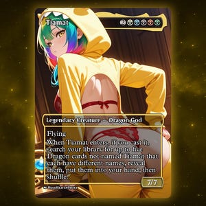 Tiamat Anime Waifu Single Card Proxy Card Custom For EDH Commander Gift For Him/Her