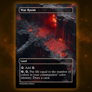 War Room Land Anime Waifu Einzelkarte Proxy-Karte Individuell für EDH Kommandant Geschenk für Sie / Ihn