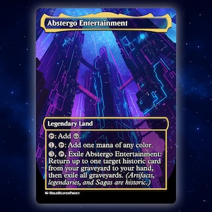 Abstergo Unterhaltung Land Anime Waifu Einzelkarte Proxy-Karte Individuell für EDH Kommandant Geschenk für Sie/Ihn