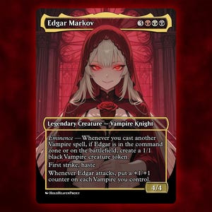Edgar Markov V3 Anime Waifu Cartão Proxy Único Personalizado para Comandante EDH Presente para Ele/Ela