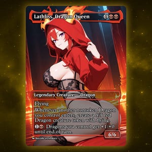Lathliss, Drachenkönigin Proxy Karte: Anime Waifu EDH Kommandant Geschenk