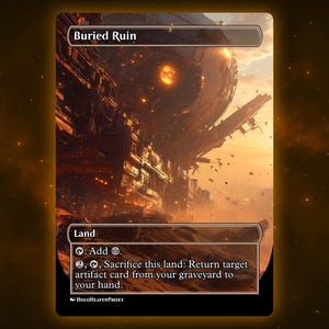 Buried Ruin Land Anime Waifu Einzelkarte Proxy-Karte Individuell für EDH Kommandant Geschenk für Sie / Ihn