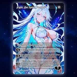 Ugin, the Spirit Dragon Anime Waifu Einzelkarte Proxy-Karte Individuell für EDH Kommandant Geschenk für Sie / Ihn