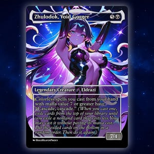 Zhulodok, Void Gorger V4 Anime Waifu Einzelkarte Proxy-Karte Individuell für EDH Kommandant Geschenk für Sie / Ihn