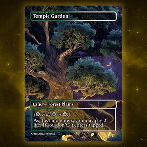Temple Garden Land Waifu Single Card Proxy Card Custom For EDH Commander Gift For Him/Her