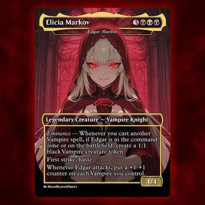 Cartão de Proxy Elicia Markov V3 Anime Waifu Único Personalizado para Comandante EDH, Presente para Ele/Ela