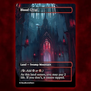 Blood Crypt Land Anime Waifu Carta Proxy Única Personalizada para Comandante EDH Presente para Ele/Ela