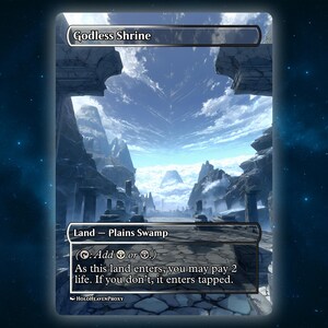 Godless Shrine Land Anime Waifu Single Card Proxy Card Custom For EDH Commander Gift For Him/Her