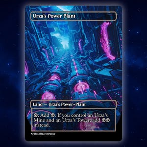 Urza's Power Plant Land Anime Waifu Einzelkarte Proxy-Karte Individuell für EDH Kommandant Geschenk für Sie / Ihn