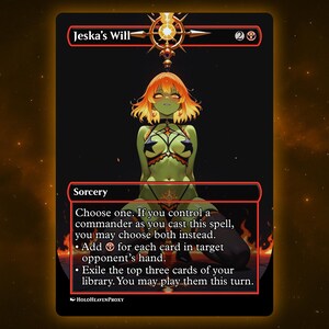 Jeska's Will Anime Waifu Single Card Proxy Card Custom für EDH Kommandant Geschenk für Sie / Ihn