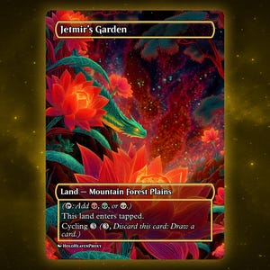 Jetmir&#39;s Garden Land Waifu Single Card Proxy Card Custom For EDH Commander Gift For Him/Her