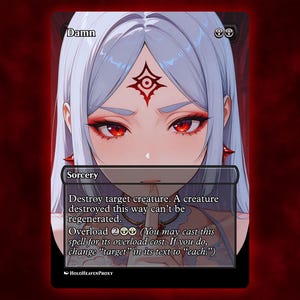 Damn Anime Waifu Single Card Proxy Card Custom für EDH Kommandant Geschenk für Sie / Ihn