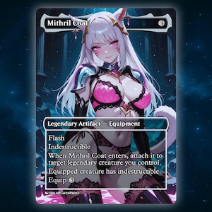 Mithril Coat Anime Waifu Single Card Proxy Card Custom For EDH Commander Gift For Him/Her
