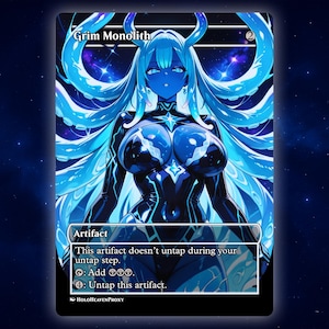 Grim Monolith Anime Waifu Einzelkarte Proxy-Karte Individuell für EDH Kommandant Geschenk für Sie / Ihn