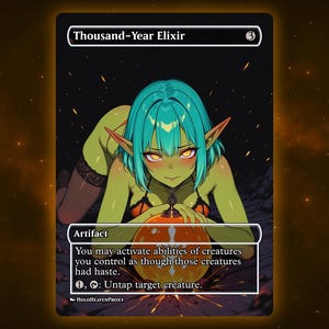Thousand-Year Elixir Anime Waifu Single Card Proxy Card Custom For EDH Commander Gift For Him/Her