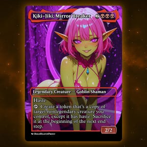 Kiki-Jiki, Spiegel zerbrechen Anime Waifu Single Card Proxy Card Individuell für EDH Kommandant Geschenk für Sie / Ihn